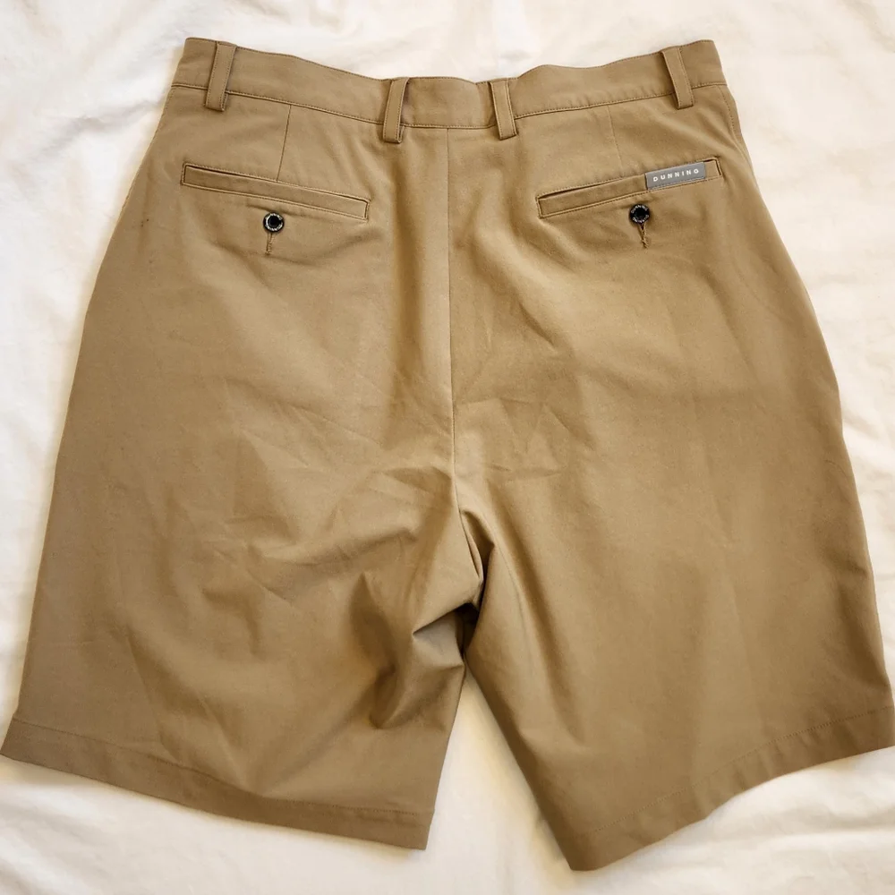 Dunning men's flat front khaki shorts size 34 - Picture 2 of 5